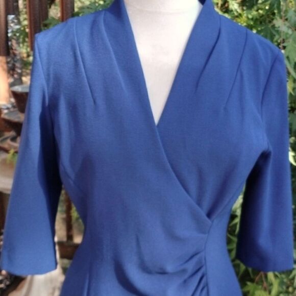 Tahari Arthur S. Levine Dark Royal Blue Dress - Picture 2 of 11